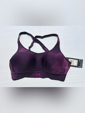 Under Armour Purple Sports Bra with Pink Logo NWT
